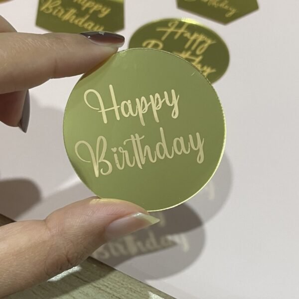 10 Laser-Marked Acrylic Cake Decoration Toppers