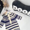 Knitted Colour-Block Striped Baby Romper — Retro Pullover Suit
