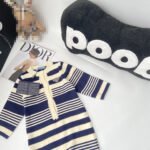 Knitted Colour-Block Striped Baby Romper — Retro Pullover Suit