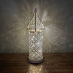 Moroccan Style LED Wind Lantern - Hollow Iron Decorative Lamp