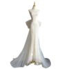 French Lace Strapless Mermaid Wedding Dress with Detachable Overskirt