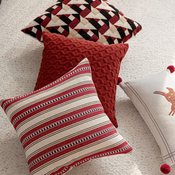 New Year Christmas Embroidered Throw Pillow & Decor Set