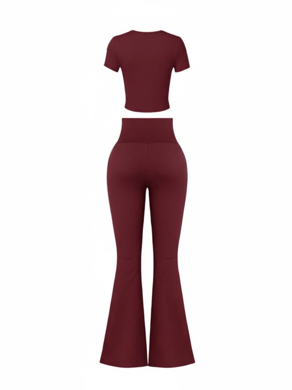 O1CN01bsIwQw1NLKBfjCWQz_2219055431553-0-cib High-Waist Flared Pants & Crop Top Two-Piece Set - Women's Casual Sportswear