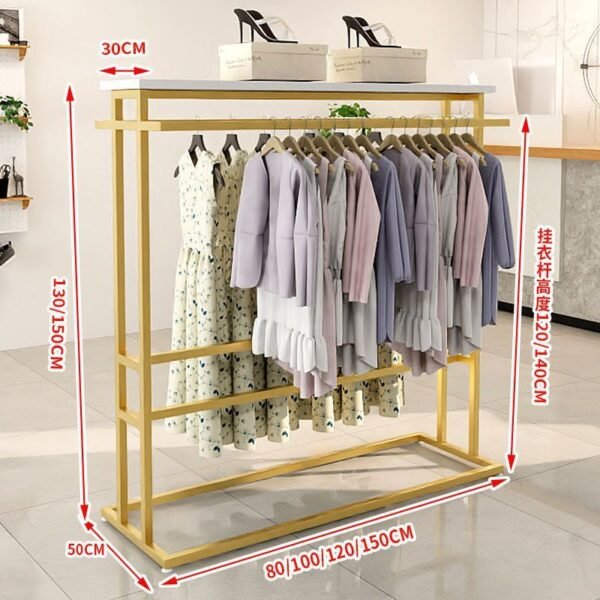 Floor-Standing Clothes Rack - Reinforced Garment Hanger Stand