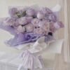 Mist Purple Everlasting Rose Bouquet with Greeting Card