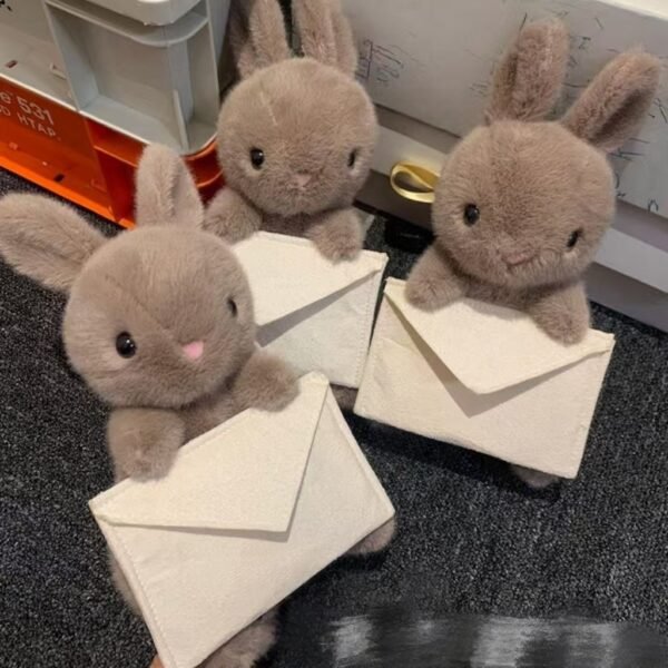 Messenger Rabbit Plush Toy - Gray Bunny Companion Doll
