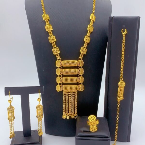 Dubai Bridal Jewelry Set - Necklace, Earrings, Ring & Bracelet