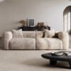 Nordic Lazy-Style French Cream Straight Sofa - Modular