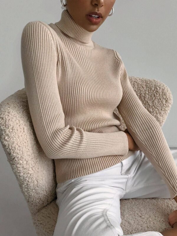 Turtleneck Knit Base Layer - Slim Pullover Jumper, 24 Colours