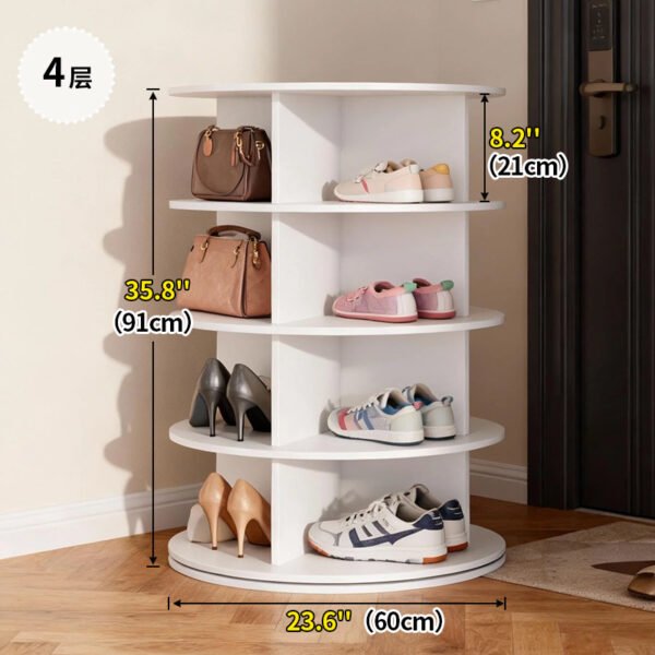 360-Degree Rotating Multi-Layer Shoe Rack