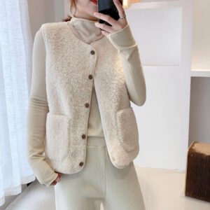 Shearling-Effect Gilet - Short Sleeveless Body Warmer