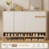 Solid Wood Entryway Shoe Cabinet - Wall-Mounted Hallway Storage