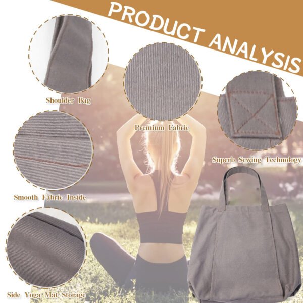 Canvas Yoga & Pilates Mat Carry Bag - Outdoor Exercise Tote