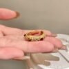 Tiger Eye Stone Snake Open Ring