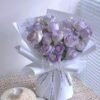 Mist Purple Everlasting Rose Bouquet with Greeting Card