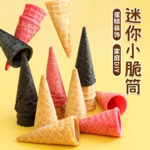 Crispy Ice Cream Cones - Mini, Flat-Top and Large Wafer Cones for Desserts