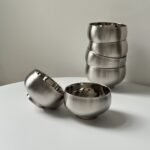 Double-Walled 316 Stainless Steel Bowl - Ripple Pattern with Matching Spoon