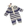Knitted Colour-Block Striped Baby Romper — Retro Pullover Suit