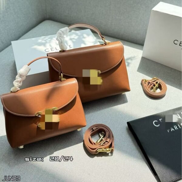 CELINE Soft Calfskin Flap Handbag — Shoulder & Crossbody, Two Sizes
