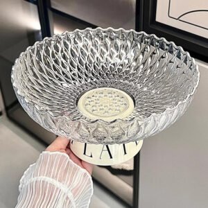 Draining Fruit Bowl - Textured Serving Basket for Coffee Table
