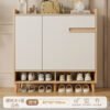 Solid Wood Entryway Shoe Cabinet - Wall-Mounted Hallway Storage