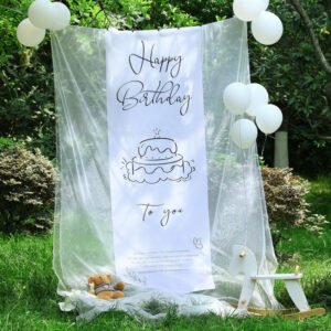 Mesh Birthday Backdrop Hanging Cloth — Ins Style Photo Prop Set