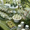 White and Green Dessert Table Display Set - Wedding, Baby Shower and Party Stands