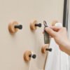 Solid Wood Coat Hook - Adhesive Wall Hook, No Drilling