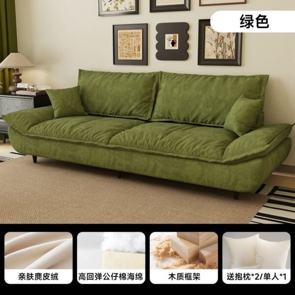 Modern Modular Fabric Sofa - Skin-Friendly Suede and Cat-Scratch Leather