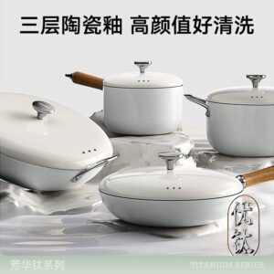 Titanium-Reinforced Multi-Layer Ceramic Wok - 24 cm with High Dome Lid