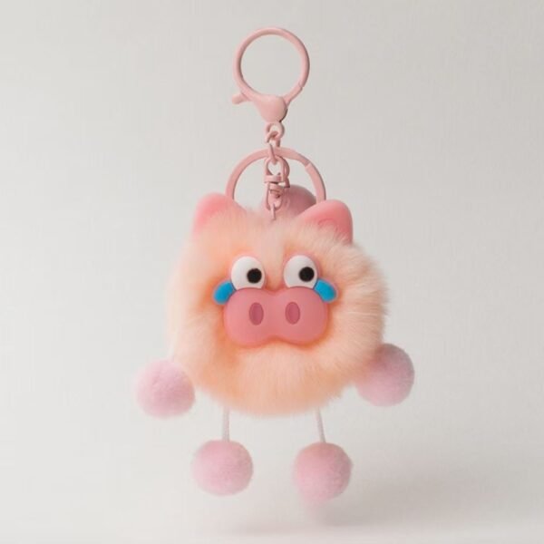 Cute Fuzzy Animal Bag Charm Keychain
