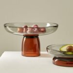 Two-Tone Glass Pedestal Fruit Bowl - Scandinavian Serving Stand