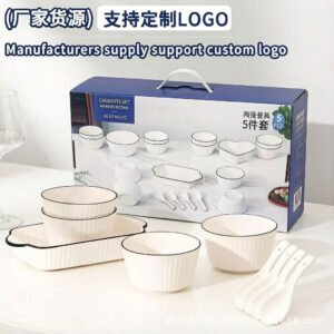 Scandinavian Ceramic Bowl Sets — Heart, Round and Twin-Handle Serving Bowls