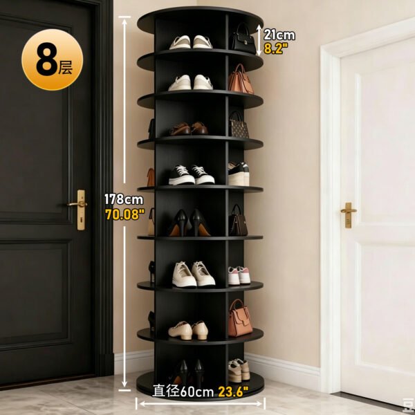 360-Degree Rotating Multi-Layer Shoe Rack