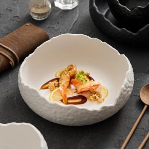 Japanese Style Irregular Ceramic Bowls & Plates — Matte Tableware