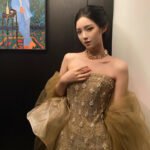 Gold Strapless Evening Gown - Heavily Embellished Formal and Engagement Dress