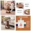 Solid Wood Two-Tier Side Table - Round Nordic Coffee Table