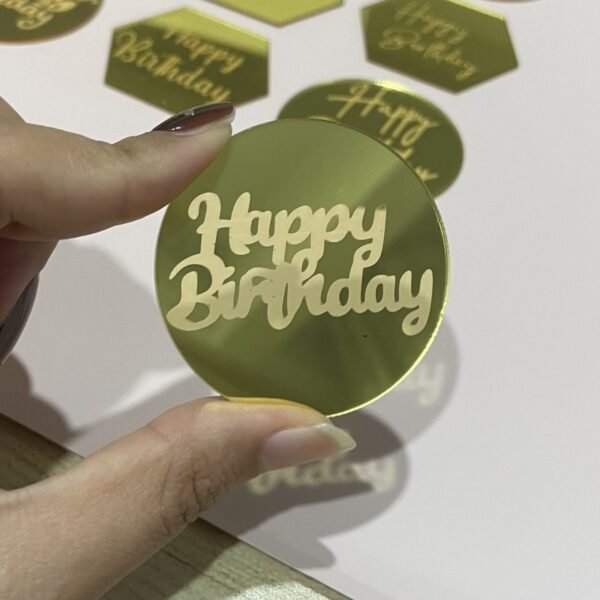 10 Laser-Marked Acrylic Cake Decoration Toppers