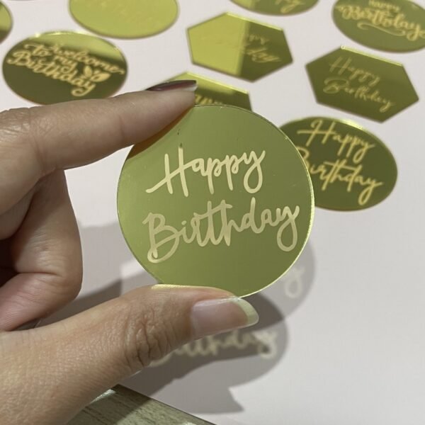 10 Laser-Marked Acrylic Cake Decoration Toppers