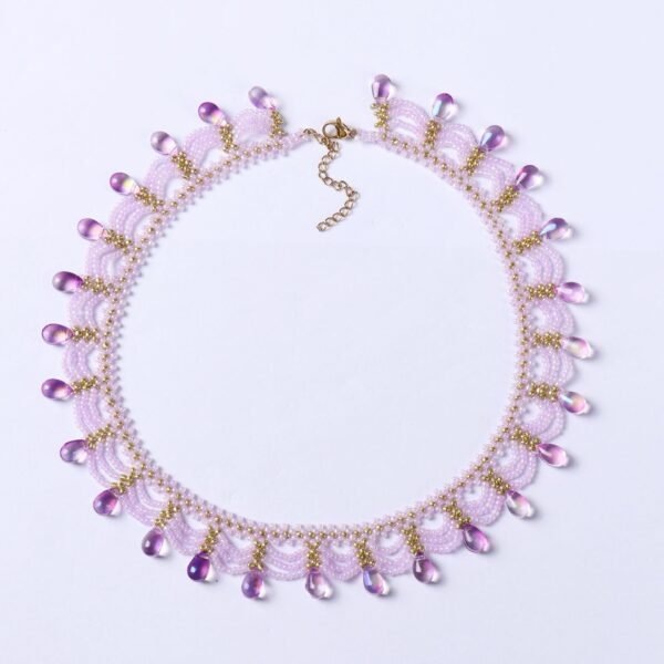 Chinoiserie Multi-Layered Lace Beaded Necklace