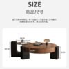 Italian Minimalist Walnut Coffee Table Set