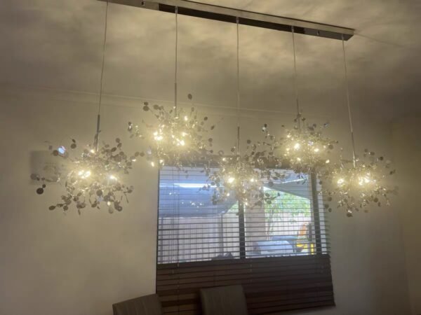 Leaf-Shaped Stainless Steel Pendant Light