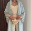 Loriya Bell-Sleeve Lace-Panel Cardigan