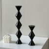 Glass & Wood Candle Holders - French Style Candlesticks and Twisted Candles