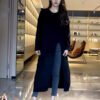 Mid-Length Turtleneck Jumper - Loose Fit with High Side Splits