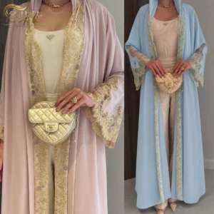 Loriya Bell-Sleeve Lace-Panel Cardigan