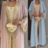 Loriya Bell-Sleeve Lace-Panel Cardigan