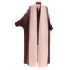 Gradient Batwing-Sleeve Long Coat - Scarf-Collar Women's Outerwear