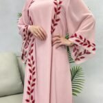 Chiffon Embroidered Round-Neck Long Dress