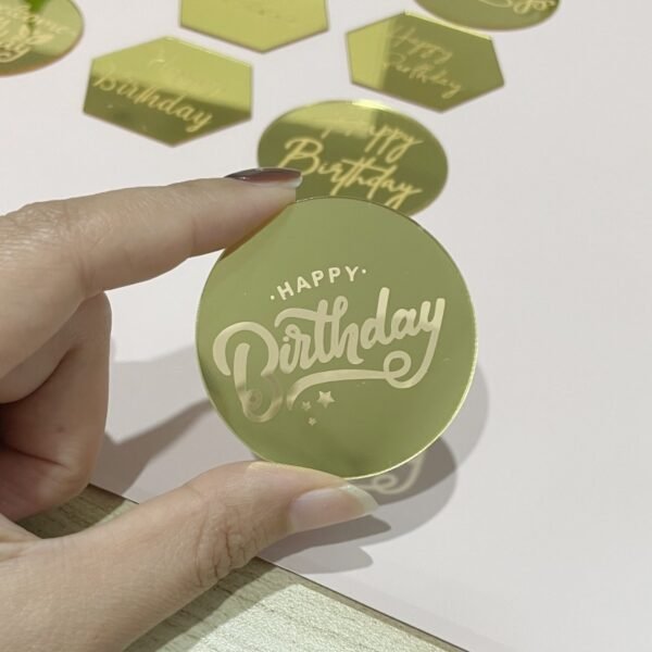 10 Laser-Marked Acrylic Cake Decoration Toppers